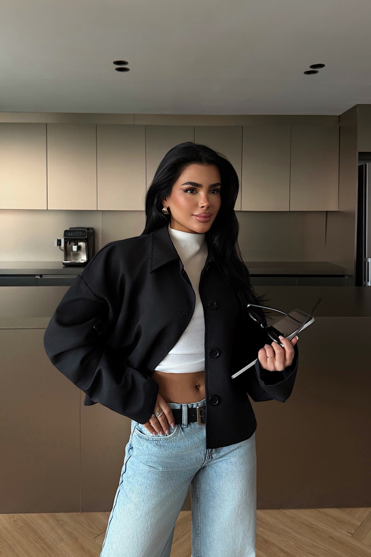 Siyah Önü Düğmeli Ceket ATE-1995 - EYYO