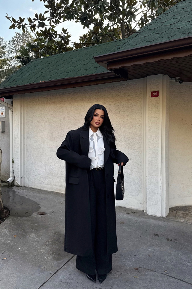 Siyah Arnaldo Uzun Ceket ATE-2173 - 1