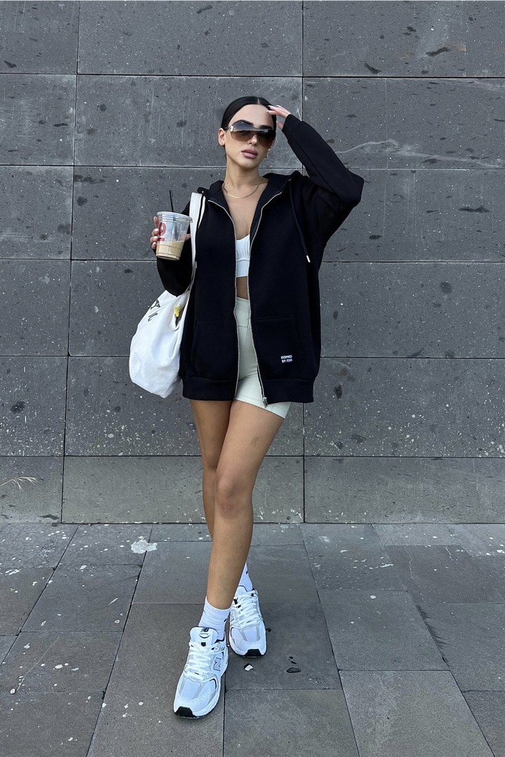 Siyah Önü Fermuarlı Hırka ATE2035 - KTN