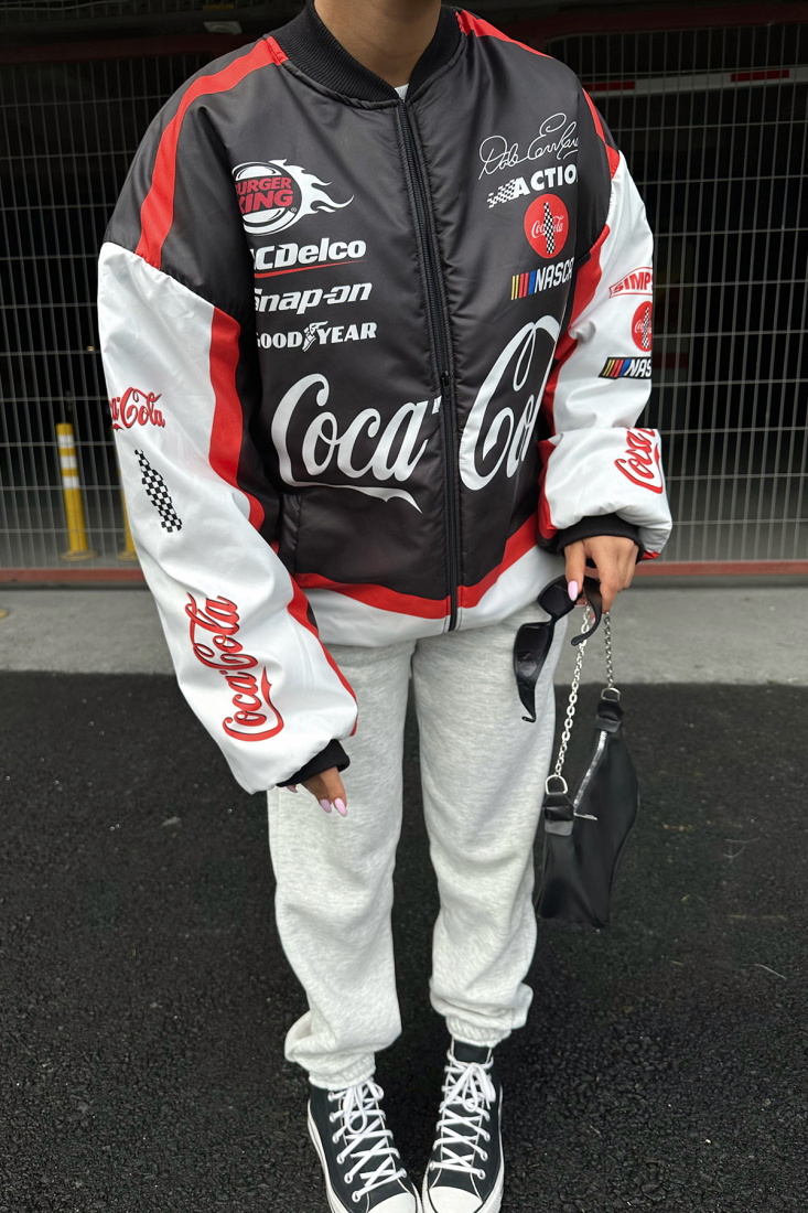 Siyah Önü Yazılı Mont ATE-0388 - NOON