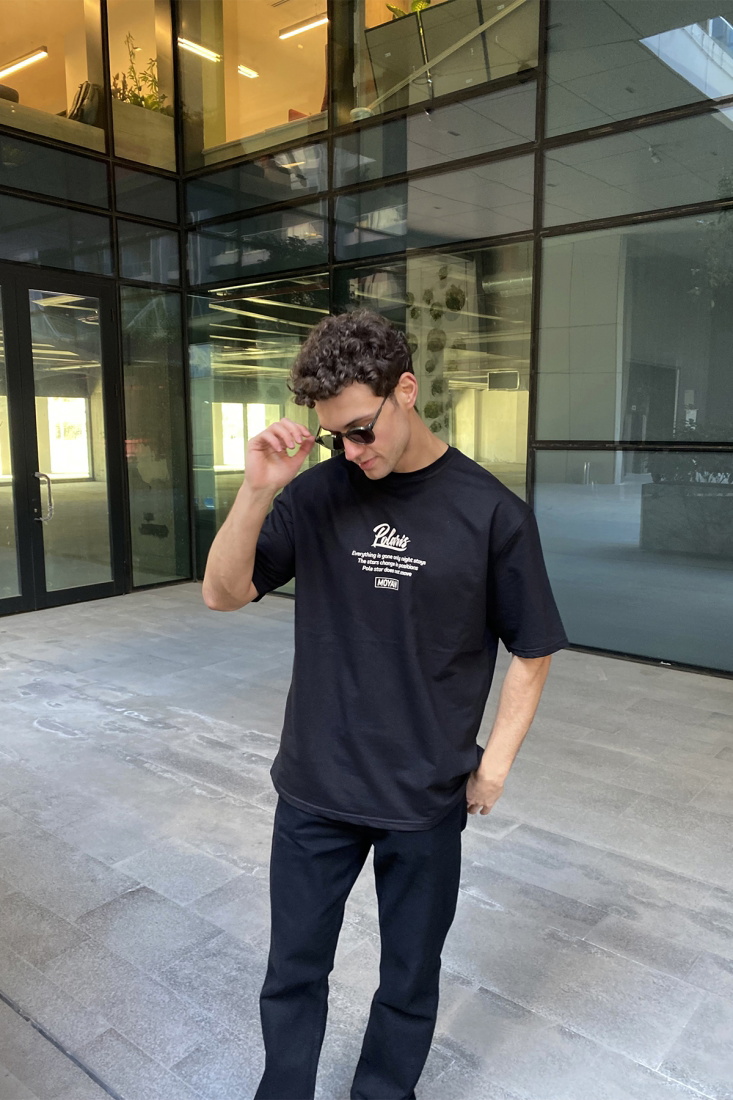 Siyah Önü Yazılı Tişört ATE4941 - PEKX