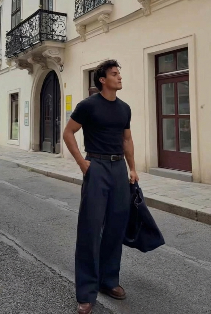 Siyah Oversize Basic Tişört ATE-3070 - EYYO