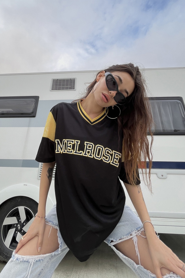 Siyah Oversize Baskılı Tişört ATE6686