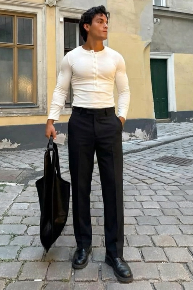 Siyah Palazzo Yüksek Bel Pantolon ATE-3244 