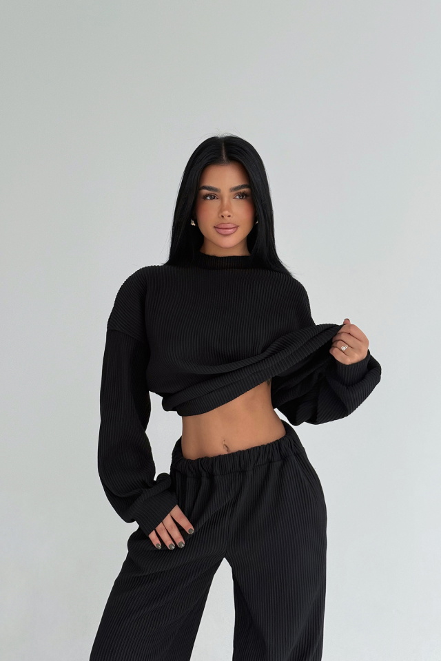 Siyah Brimsley Alt Üst Takım ATE-2746 - 2
