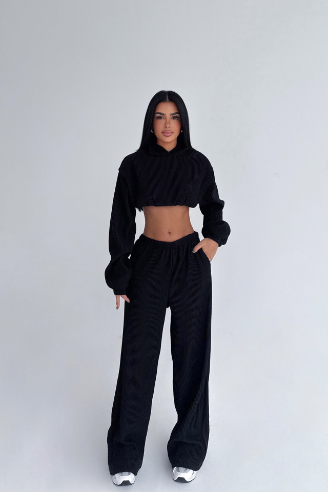 Siyah Dixie Kapüşonlu Alt Üst Takım ATE-2766 - 1