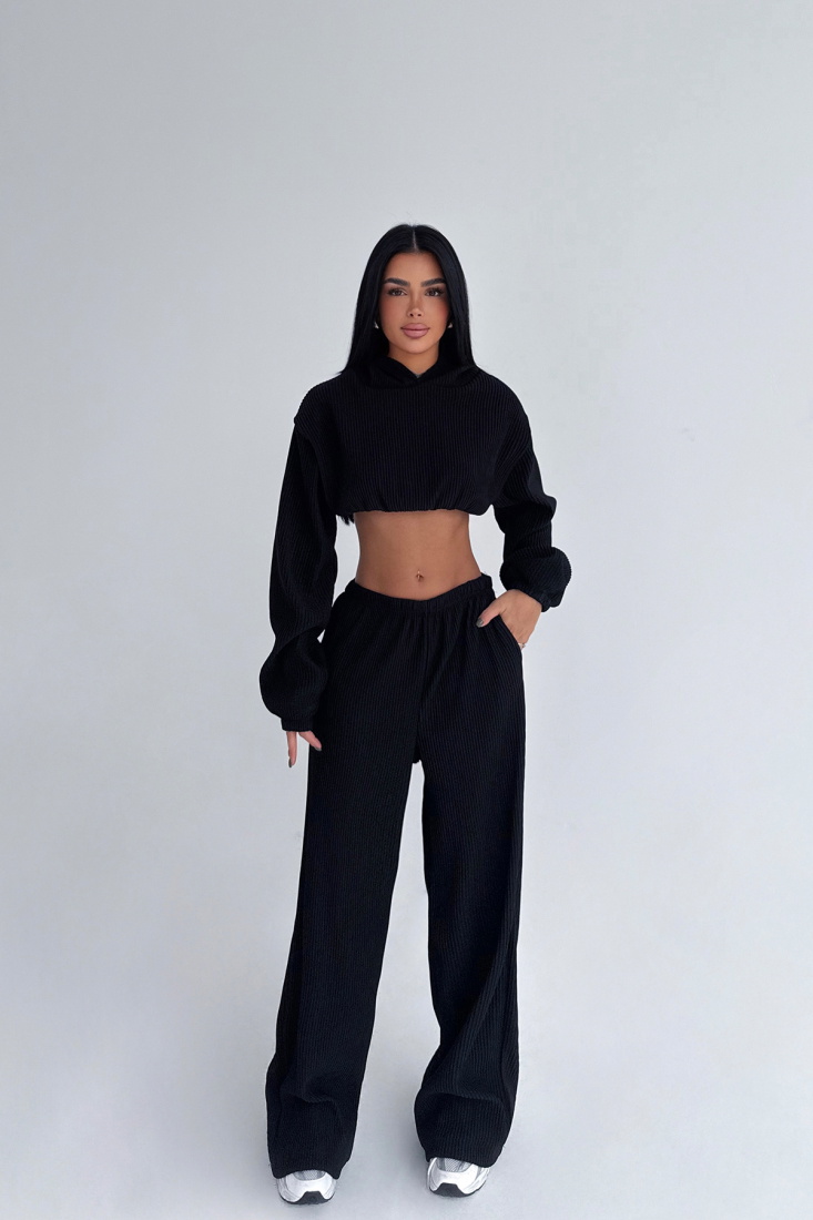 Siyah Dixie Kapüşonlu Alt Üst Takım ATE-2766 - EYYO