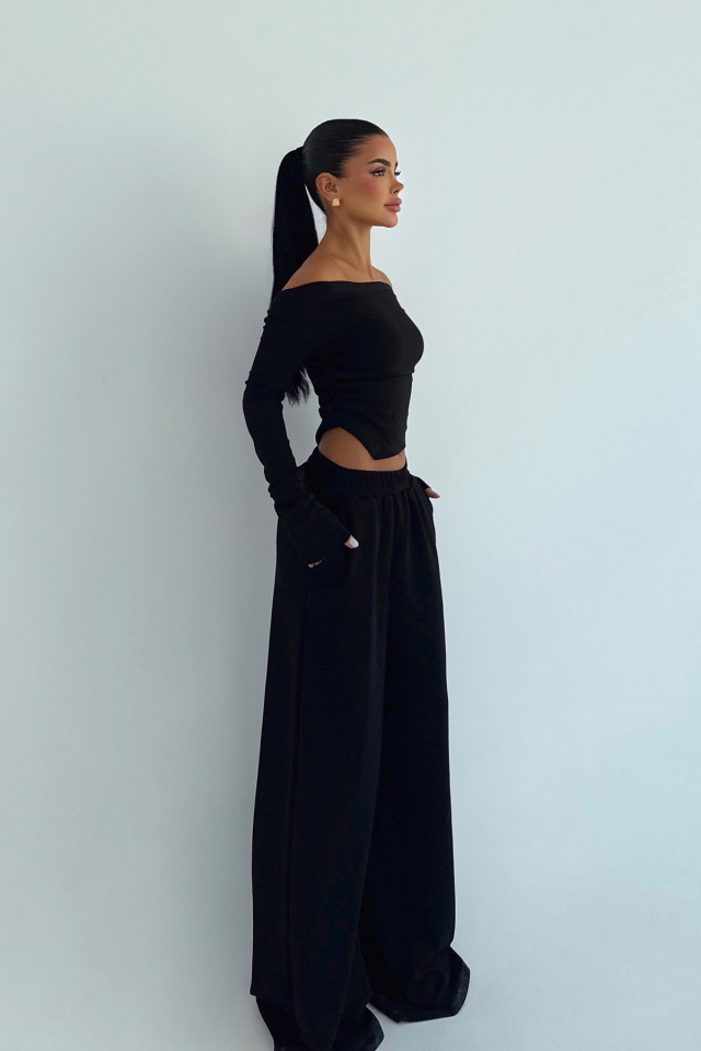 Siyah Chyler Tracksuit Takım ATE-3476 - 4
