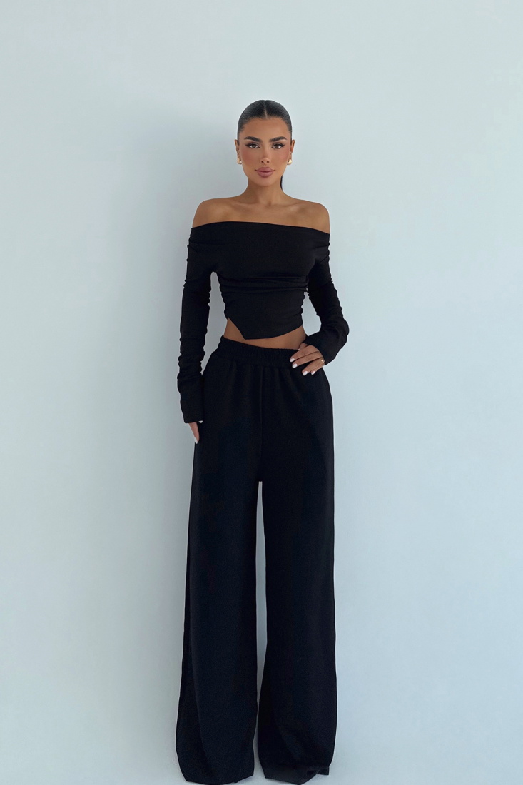 Siyah Chyler Tracksuit Takım ATE-3476 - EYYO