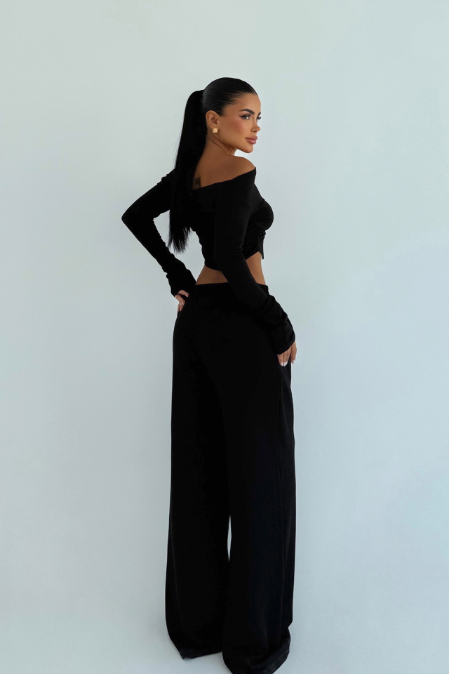 Siyah Chyler Tracksuit Takım ATE-3476 - 3