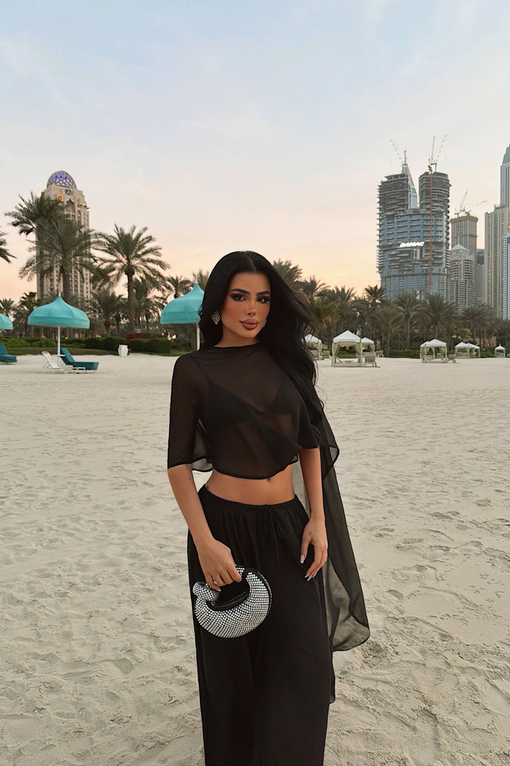 Mariah şifon transparan bluz ATE-4887 - EYYO