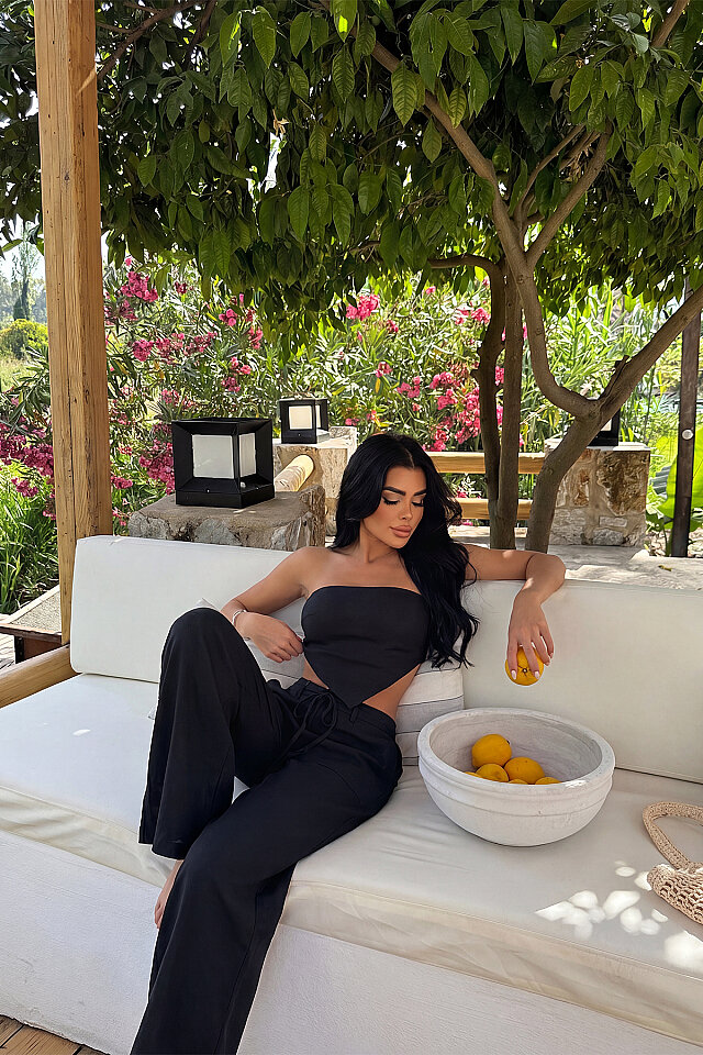 Siyah Pantolonlu Straplez Takım ATE-5434 - 3