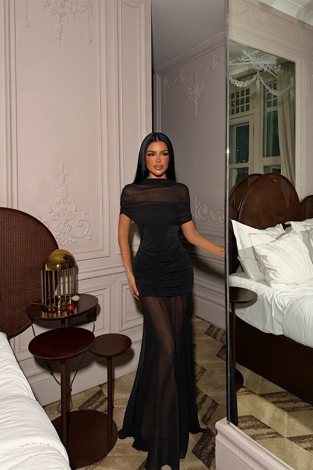 Siyah Shannon Uzun Elbise ATE-4130 - 3