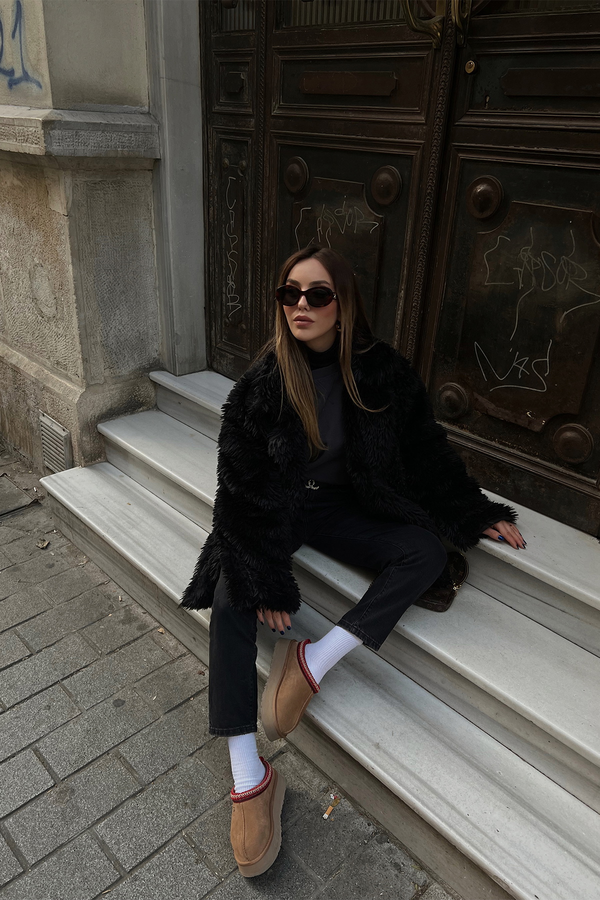 Siyah Peluş Ceket - 3