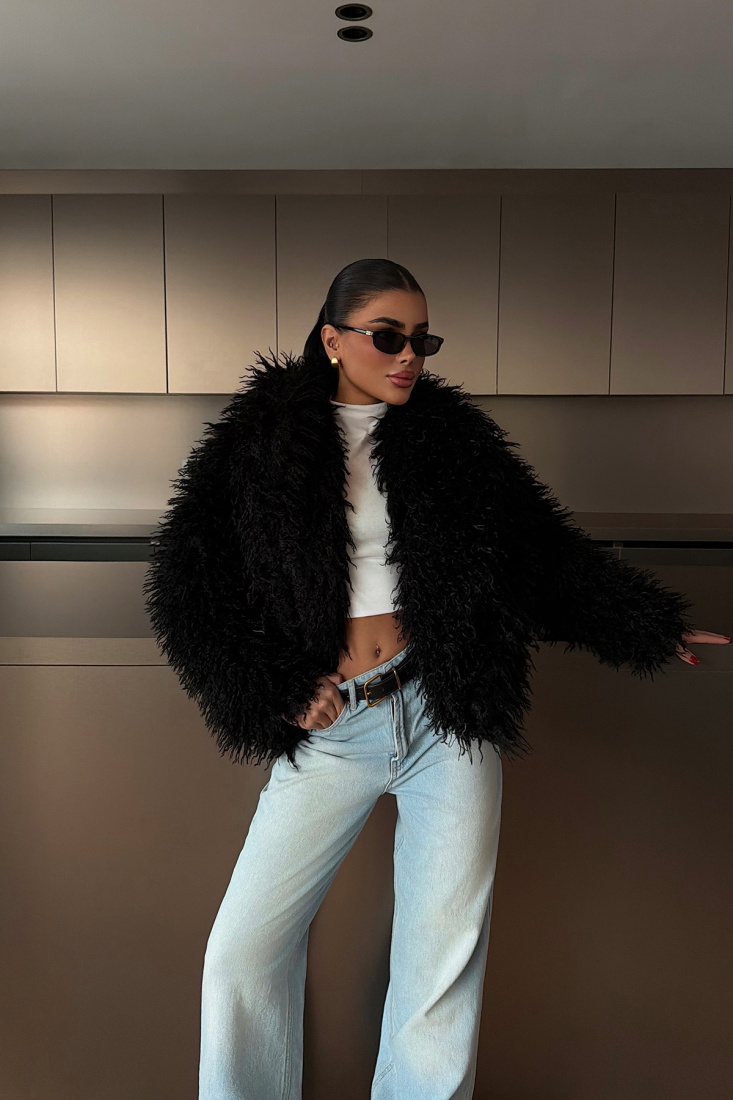 Siyah Mayfair kürk ATE-4321 - EYYO