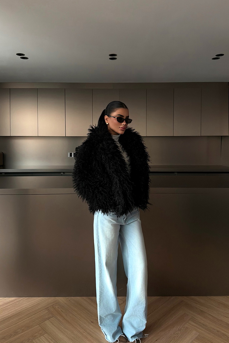 Siyah Mayfair kürk ATE-4321 - EYYO