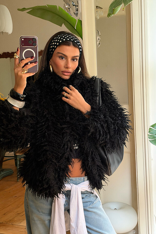 Siyah Mayfair Kürk