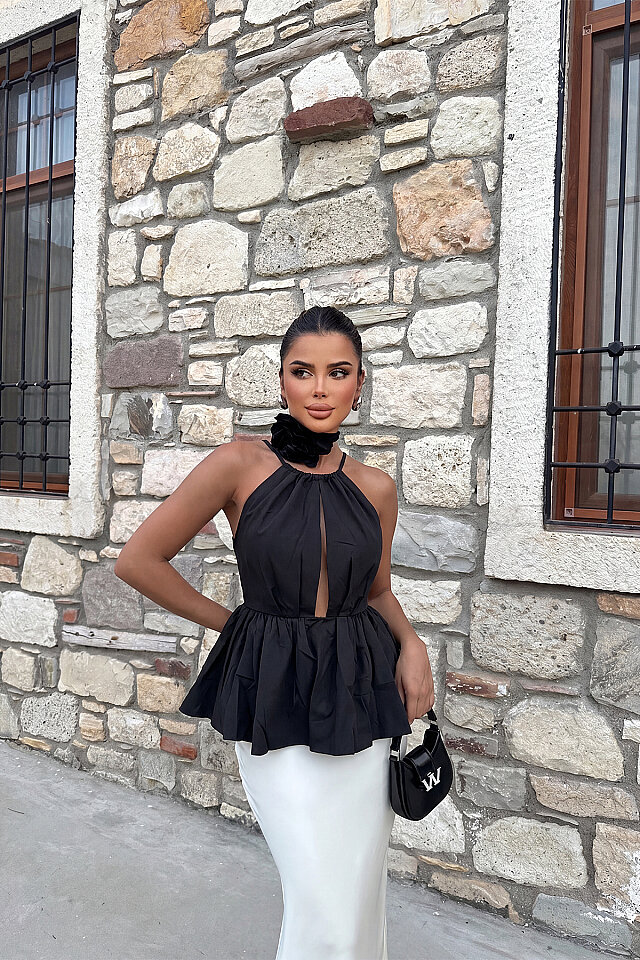 Siyah Smock Bluz -