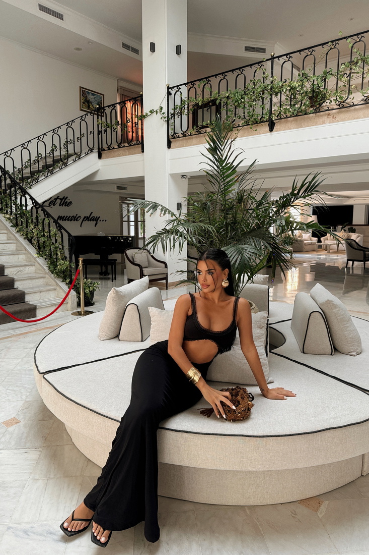 Siyah Bellamy Elbise ATE-1525 - EYYO