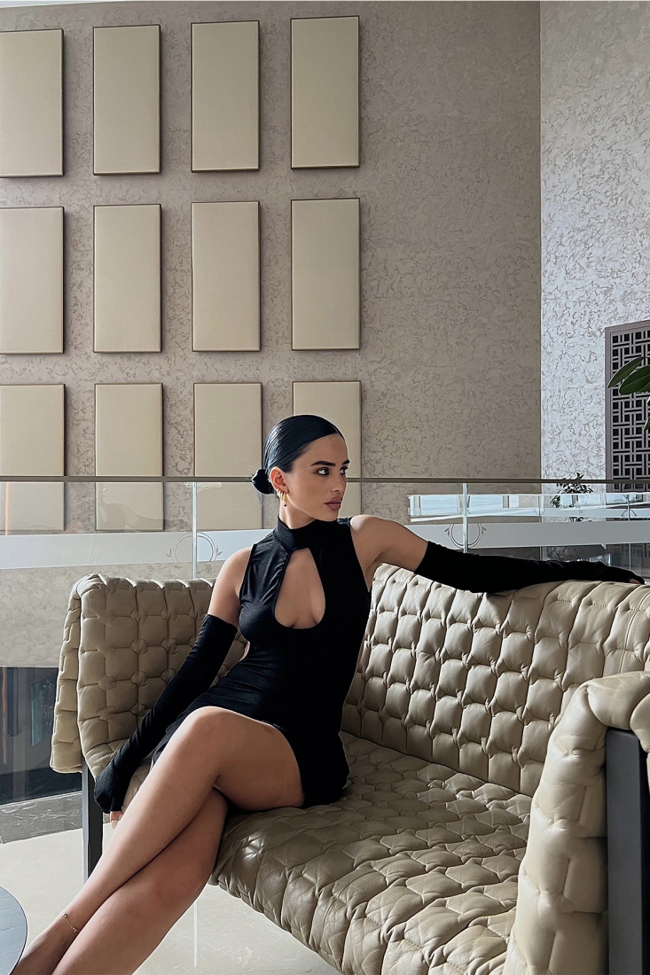 Siyah Pencere Detay Elbise ATE2283 - EYYO