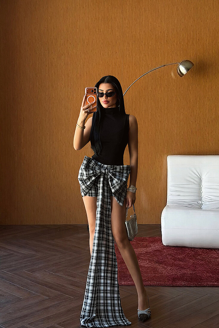 Siyah Gingo Fiyonk Şort  ATE-5469 - EYYO