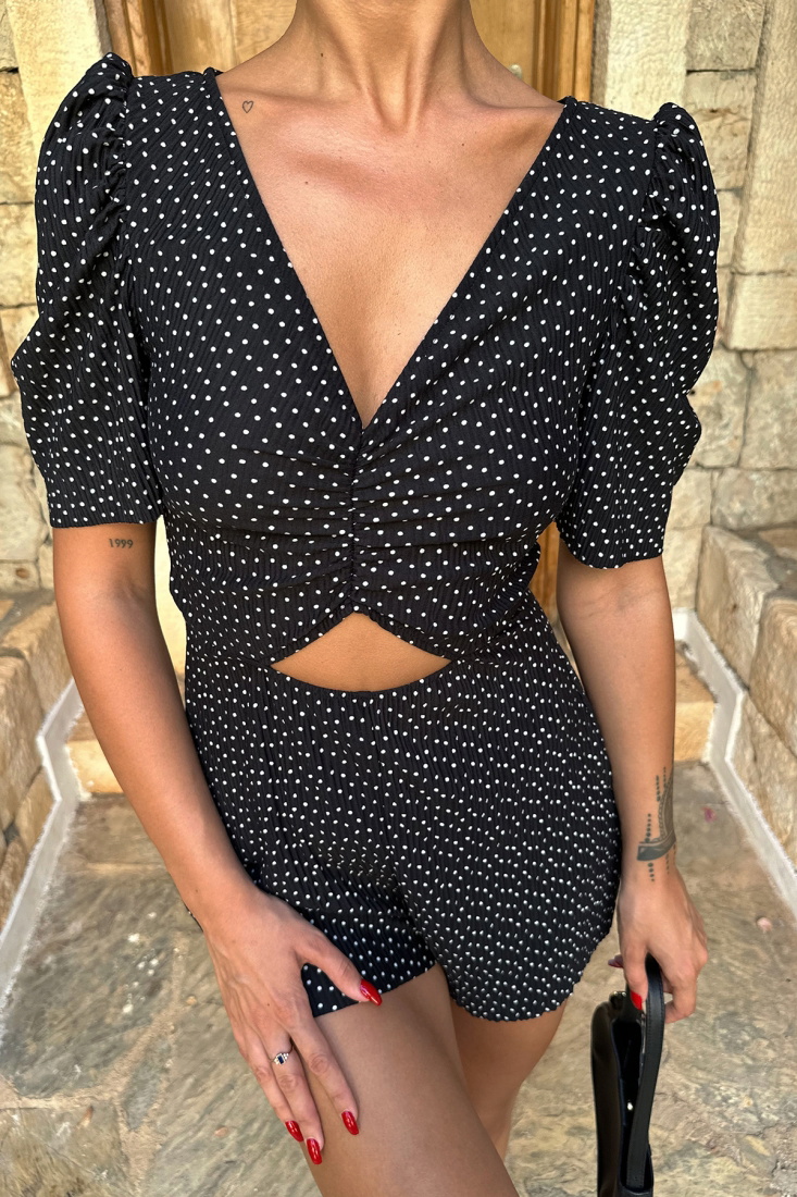 Siyah Puantiyeli Pencere Detay Tulum ATE7857 - NEW MİSSİON