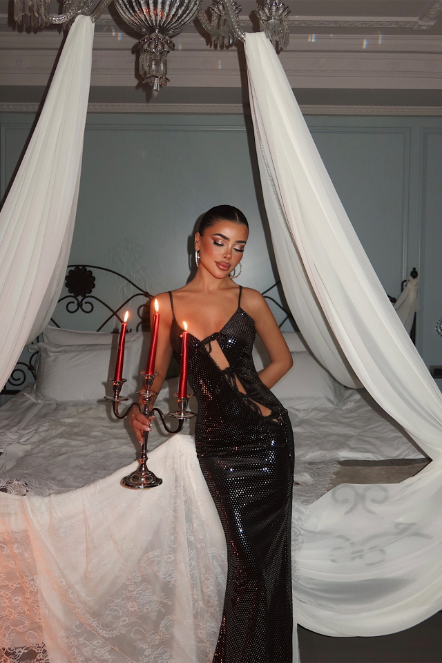 Siyah İyya Elbise ATE-4381 - 4