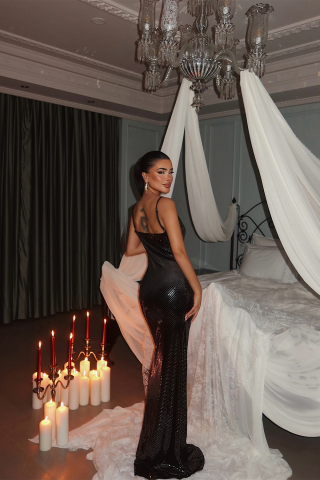 Siyah İyya Elbise ATE-4381 - 5