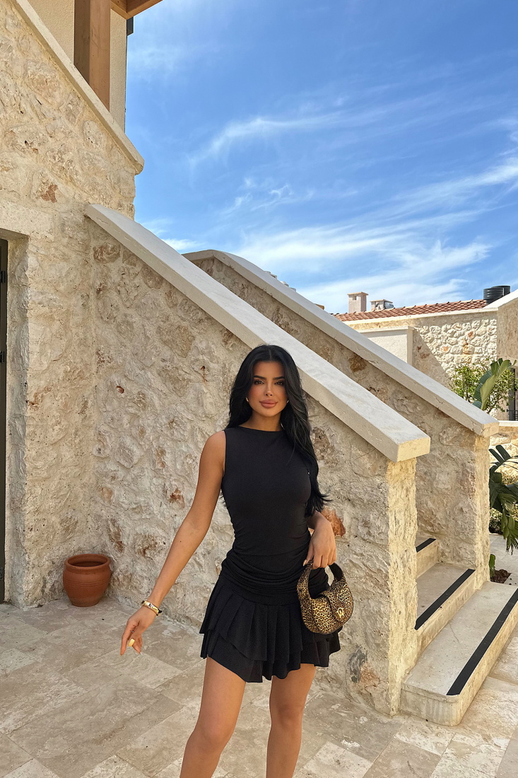 Siyah JACİE MİNİ ELBİSE ATE-0966 - EYYO