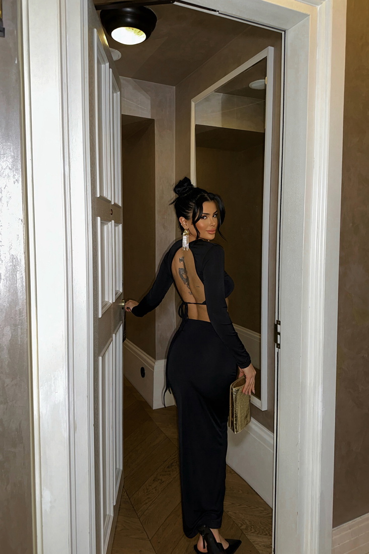 Siyah Sırt Detay Etekli Takım ATE-0152 - DMR