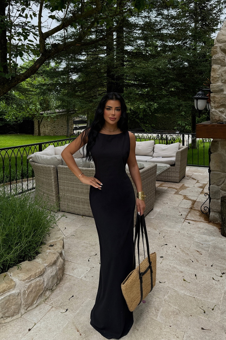 Siyah Carien Elbise ATE-1098 - EYYO