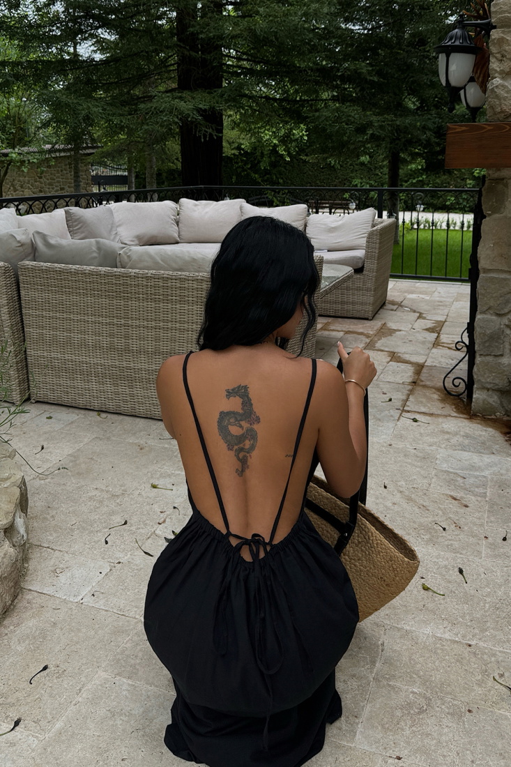 Siyah Carien Elbise ATE-1098 - EYYO