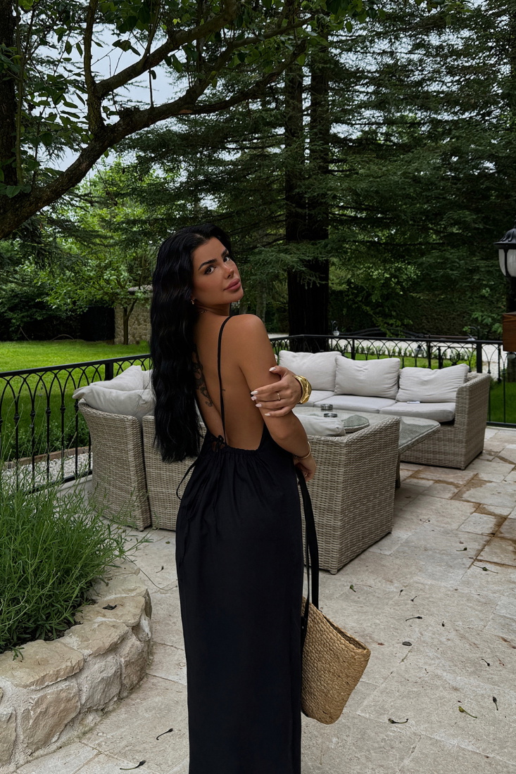 Siyah Carien Elbise ATE-1098 - EYYO