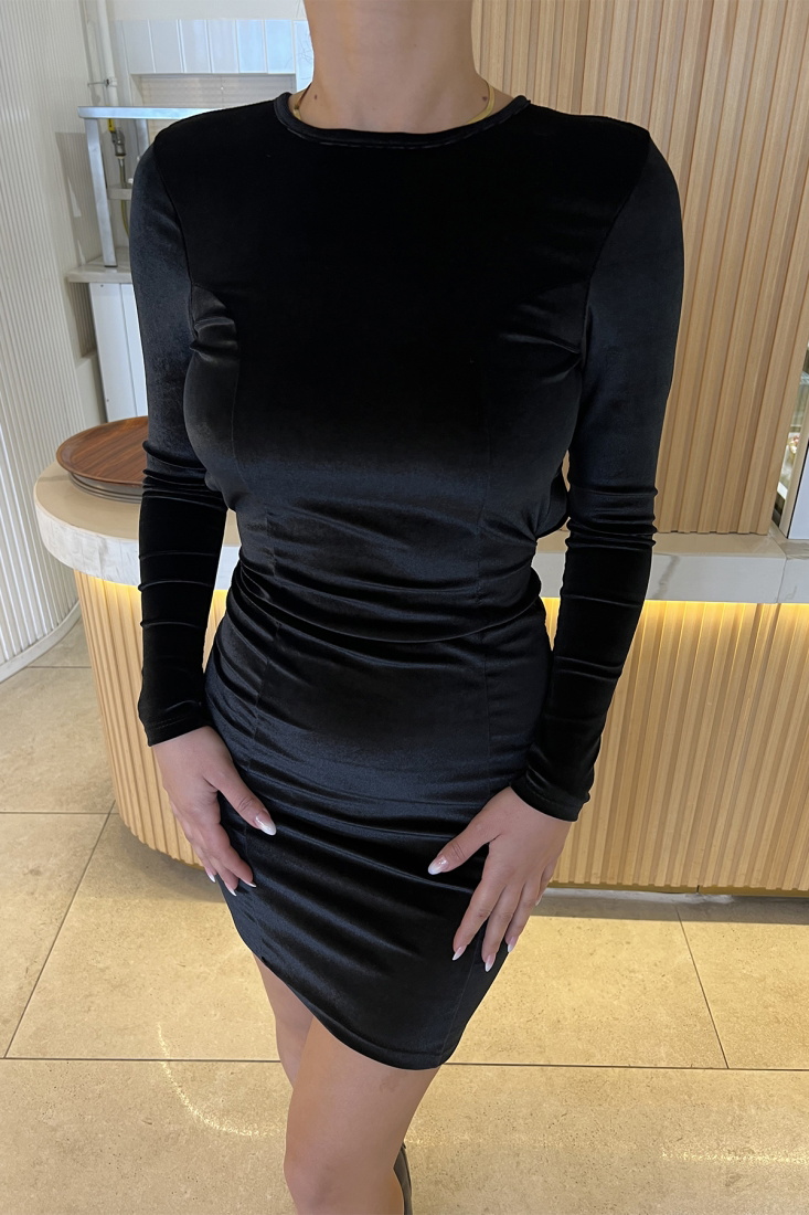 Siyah Sırt Detay Pencereli Elbise ATE2868 - EYYO