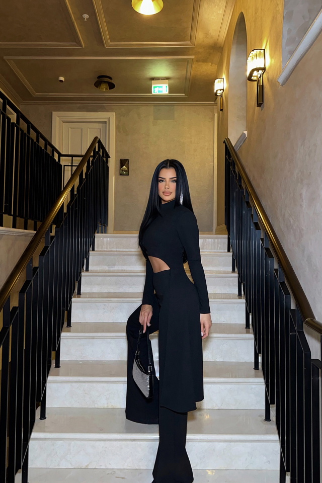 Siyah Sırt Detay Pantolonlu Takım ATE-0341 - 4