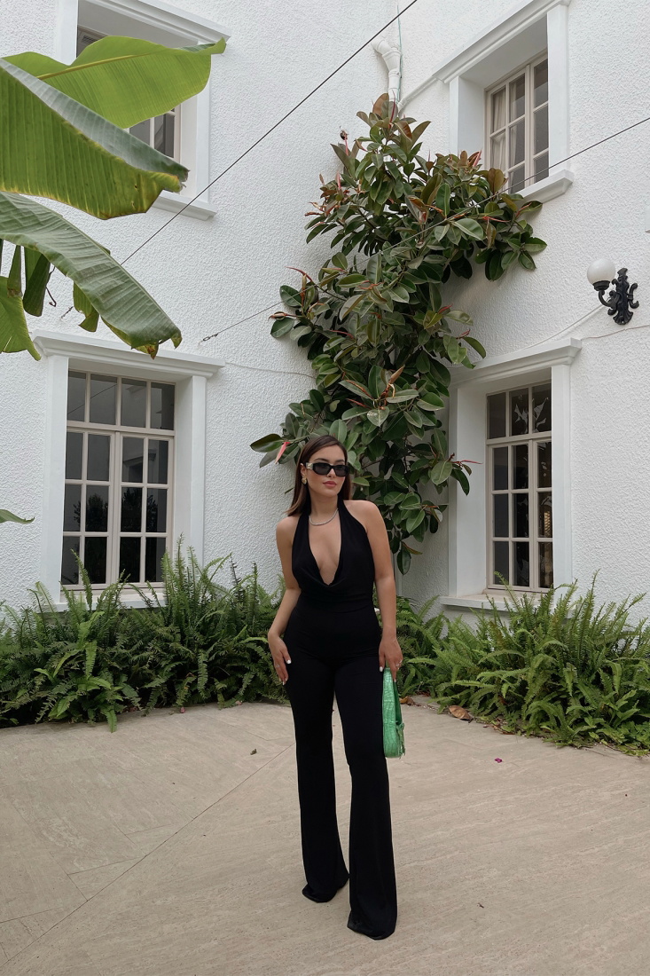 Medea Siyah Sırt Detay Tulum ATE1531 - EYYO ATELIER