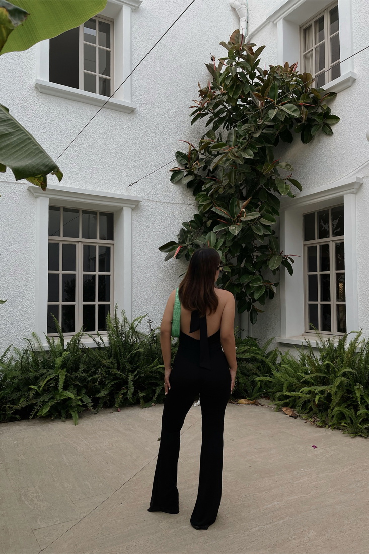 Medea Siyah Sırt Detay Tulum ATE1531 - EYYO ATELIER