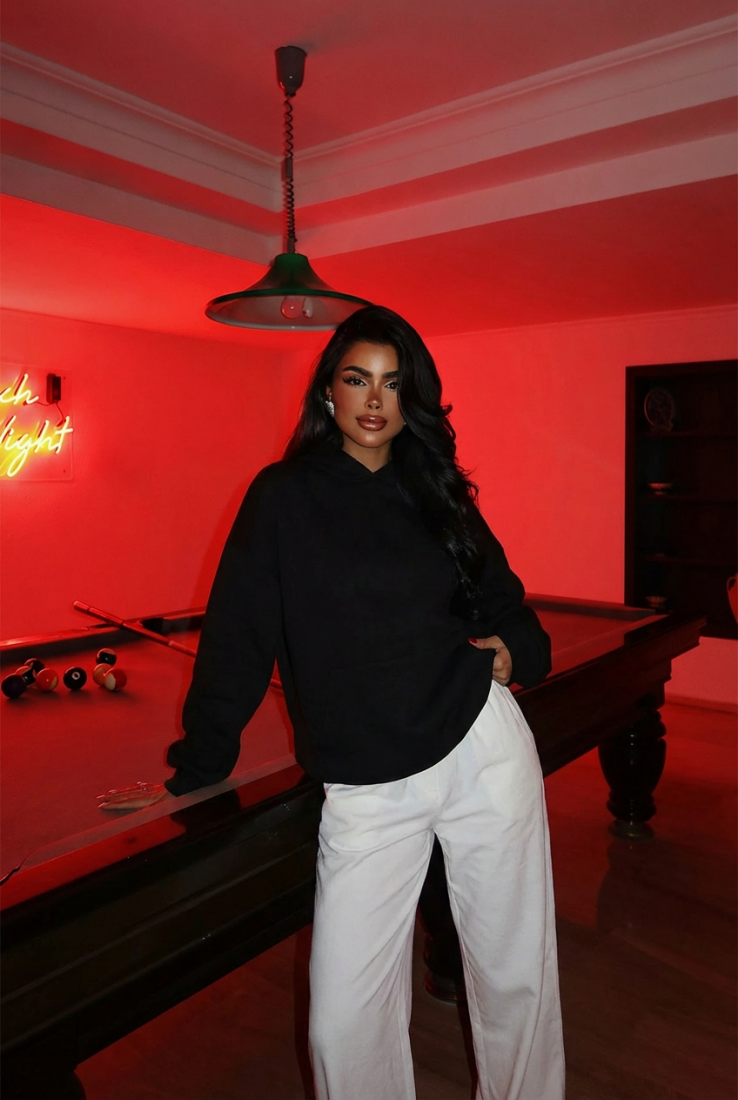 Siyah Lowell taşlı sweatshirt ATE-4514 - EYYO