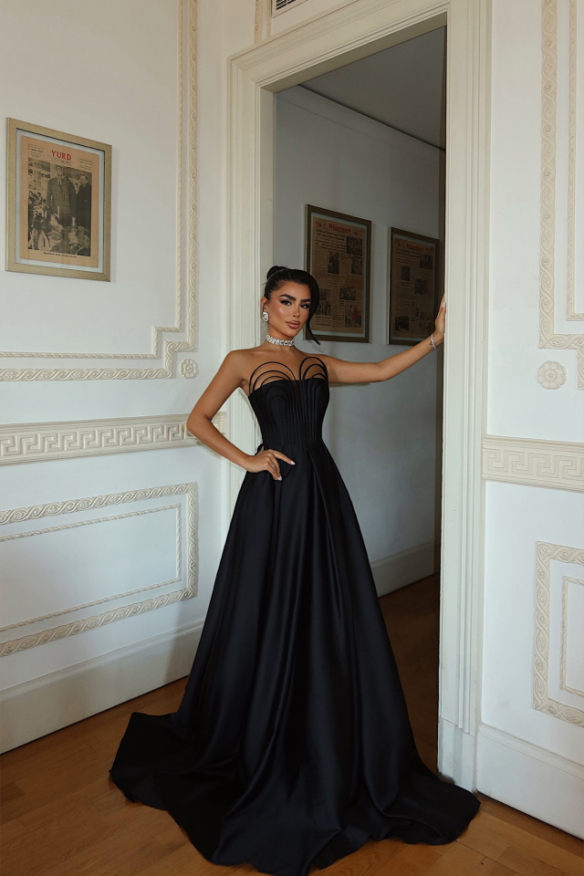 Siyah Alivia Uzun Abiye ATE-3271 
