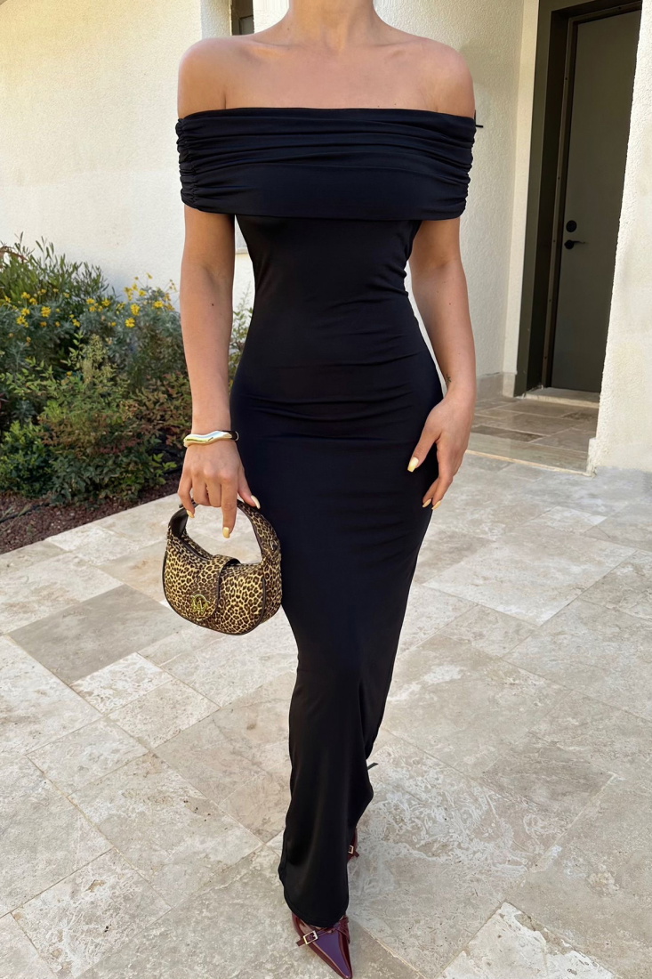 Siyah Brunella Uzun Elbise ATE-0985 - EYYO