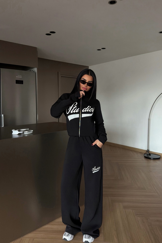 Siyah Studioy Eşofman Takım ATE-4180 