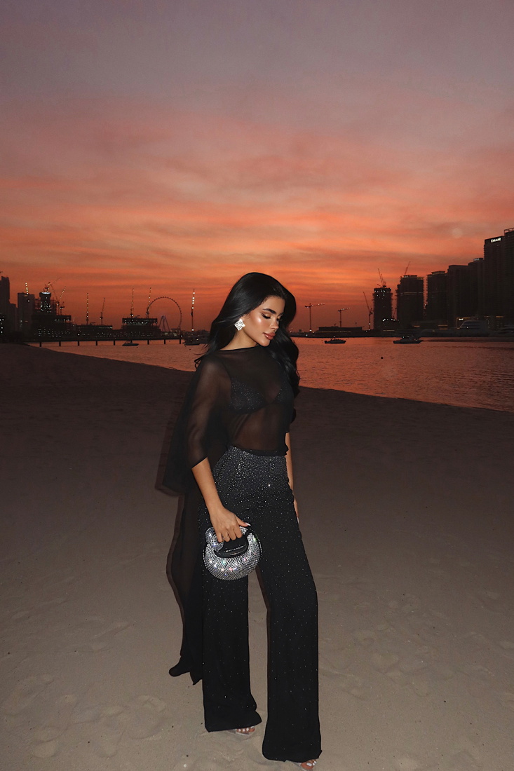 Siyah Shynix Taşlı Pantolon ATE-4659 - EYYO