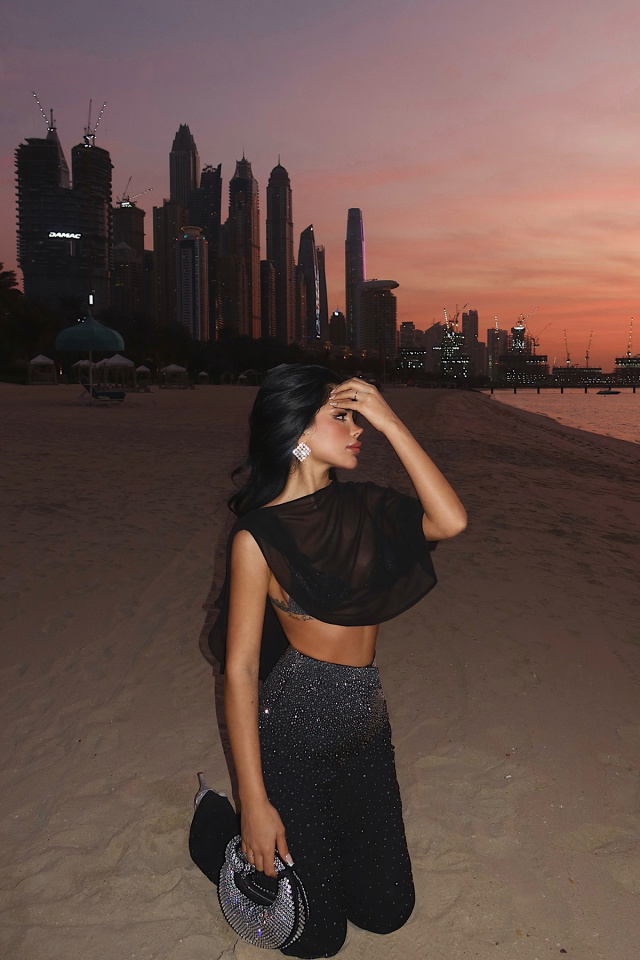 Siyah Shynix Taşlı Pantolon