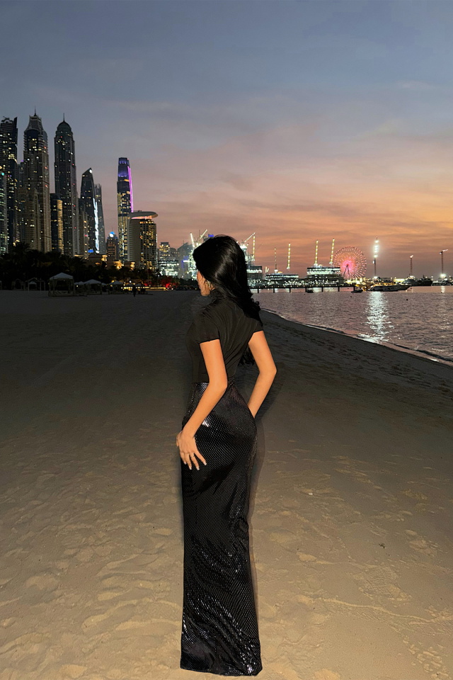 Siyah Melrosse Uzun Elbise ATE-4701 - 4