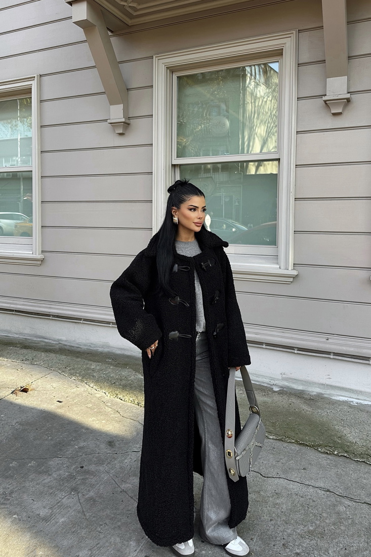 Siyah Teddy Cep Detay Kaban ATE-0550 - BUKLE