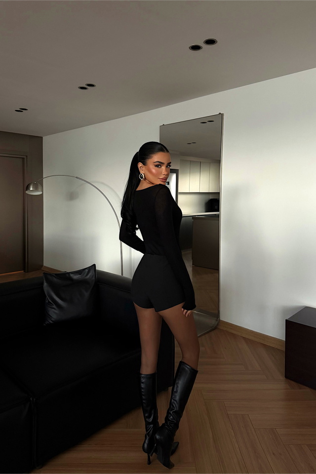 Siyah Intims transparan body ATE-4584 - 4