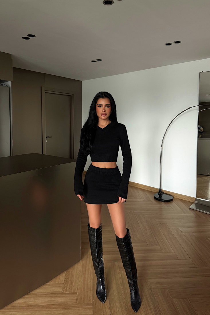 Siyah İlue Triko Takım ATE-4370 - EYYO