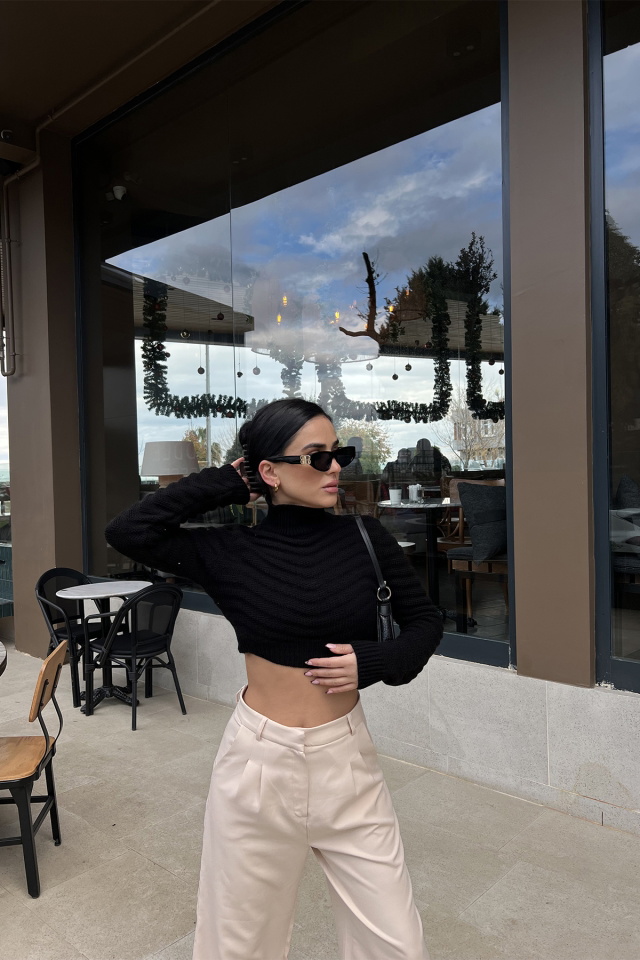 Siyah Triko Kazak ATE3357 - 4