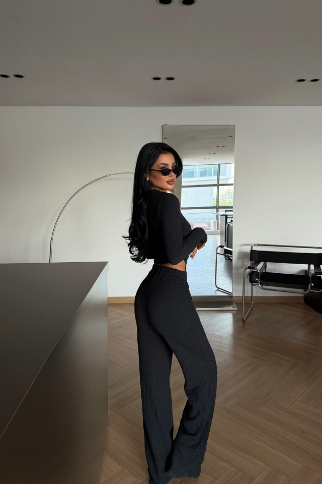 Siyah Sequin Takım ATE-3835 - 4