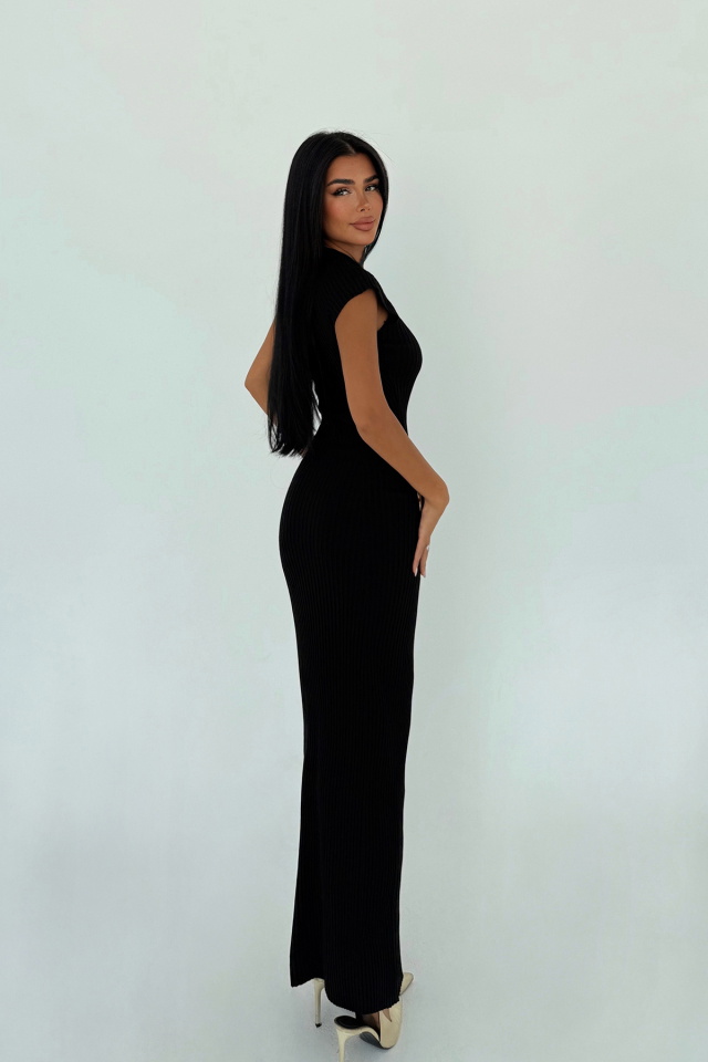 Siyah Triko Uzun Elbise ATE-3368 - 3